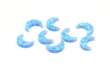 Synthetic Opal Crescent Moon, Moon Charm, 1 PC Crescent Moon Beads, Charms, (11x8mm) F009