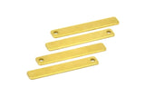 Tiny Necklace Bar, 24 Raw Brass Rectangle Stamping Blanks with 1 Hole, Earring Finding (30x5x0.80mm) U029