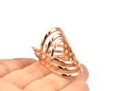 Rose Gold Bohemian Ring, 1 Rose Gold Plated Brass Adjustable Ring -  N006