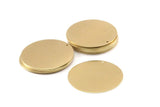 46mm Round Tag, 8 Huge Raw Brass Round Tags with 1 Hole (46x0.8mm) A0850