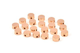 Round Spacer Bead, 16 Rose Gold Plated Brass Circle Industrial Spacer Bead, Findings (8x4.15mm) D0211 Q0027