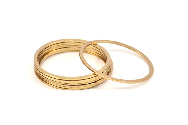 Circle Connector, 5 Gold Plated Brass Circle Connectors (40x2x1mm) Bs 1326