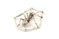 Antique Silver Plated Ant Pendant, 1 Black Plated Ant Pendants, Animal Jewelry (36mm) N354