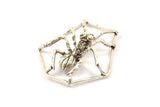 Antique Silver Plated Ant Pendant, 1 Black Plated Ant Pendants, Animal Jewelry (36mm) N354