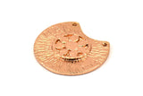 Semi Circle Pendant, 1 Rose Gold Plated Brass Semi Circle  Pendant with 2 Holes (28x25mm) N0391 Q0023