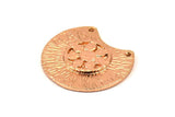 Floral  Pendant, 2 Rose Gold Plated Brass Semi Circle Pendant with 2 Holes (28x25mm) N0391 Q0023