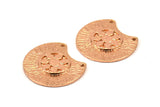 Semi Circle Pendant, 1 Rose Gold Plated Brass Semi Circle  Pendant with 2 Holes (28x25mm) N0391 Q0023