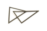 Black Triangle Charm, 2 Black Plated Brass Triangle Rings, Charms (53x53x40mm) Bs-1307 Q0737