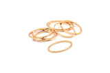 Oval Brass Charm, 15 Rose Gold Brass Oval Connectors (20x13mm) Bs 1667
