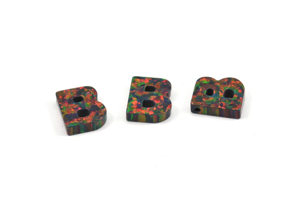 Opal B Letter - Snythetic Opal Initial Letter (10x9x2.50mm) F013
