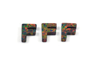 Opal F Letter - Snythetic Opal Initial Letter (10x7x2.50mm) F046
