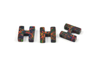 Opal H Letter - Snythetic Opal Initial Letter (10x9x2.50mm) F082