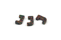 Opal J Letter - Snythetic Opal Initial Letter (10x6x2.50mm) F084
