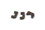 Opal J Letter - Snythetic Opal Initial Letter (10x6x2.50mm) F084