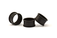 Black Channel Ring - 6 Oxidized Brass Channel Ring Settings (19mm) N0479 S583