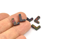 Opal L Letter - Snythetic Opal Initial Letter (10x7x2.50mm) F054