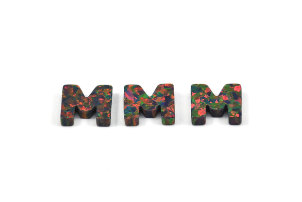 Opal M Letter - Snythetic Opal Initial Letter (10x11x2.50mm) F055