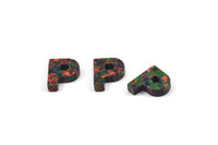 Opal P Letter - Snythetic Opal Initial Letter (10x8x2.50mm) F019