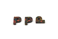 Opal P Letter - Snythetic Opal Initial Letter (10x8x2.50mm) F019