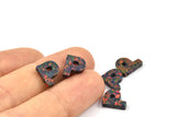 Opal P Letter - Snythetic Opal Initial Letter (10x8x2.50mm)