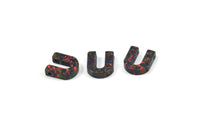 Opal U Letter - Snythetic Opal Initial Letter (10x9x2.50mm) F020