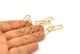 Gold Rectangle Connector, 12 Gold Plated Brass Open Rectangle Connectors (8x26x1mm) D0166 Q0097
