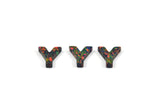 Opal Y Letter -Snythetic Opal Initial Letter (10x10x2.50mm)