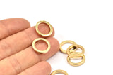 Gold Plated Circles, 6 Gold Plated Brass Round Rings, Charms (14x2x2mm) Bs 1346