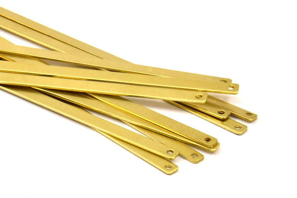 Brass Bracelet Blank, 10 Raw Brass Bracelet Stamping Blank Bangles with 2 holes ( 4x136x0.80mm) D0408