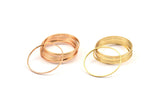 Gold / Rose Gold Connector, 12 Rose Gold Plated - Gold Plated Brass Circle Connectors (30mm) Bs-1109 Q0038