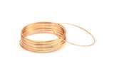 Rose Gold Circle Connector, 8 Rose Gold Plated Brass Circle Connectors (60mm) Bs-1112