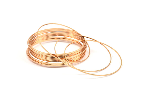 Rose Gold Circle Connector, 8 Rose Gold Plated Brass Circle Connectors (60mm) Bs-1112 Q034