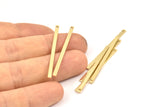 Tiny Gold Bar, 12 Gold Plated Necklace Bars (40x2x0.80mm) A0862