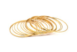 Gold Circle Connectors, 8 Gold Plated Brass Circle Connectors (50mm) Bs-1111