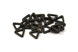 Black Triangle Charm - 12 Oxidized Brass Triangle Charms (14x2mm) D0018 S526