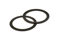 Black Circle Connectors - 4 Oxidized Brass Black Circle Connectors (51x0.70mm) D0516 S529