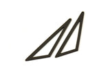 Black Triangle - 4 Oxidized Brass Black Open Triangles, Charms, Findings (59x47x18x0.80mm) Bs 1291 S531