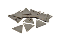 Dark Triangle Charm, 1000 Antique Brass Triangle Charms with 3 Holes (12x14mm)    K095