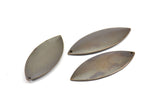 Brass Marquise Charm, 10 Antique Brass Marquise Charms Findings (35x14mm) Pen 26 K090