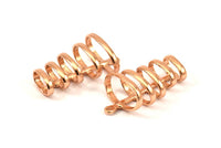 Brass Round Pendant ,1 Rose Gold Plated Brass Pendant with 5 Rings and 1 Loop (37x21x14mm) N368 Q193