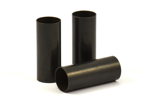 Black Tube Beads - 5 Oxidized Brass Tubes (12x30mm) Bs 1476