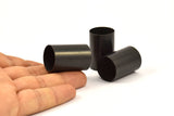 Black Tube Beads - 5 Oxidized Brass Tubes (20x30mm) Bs 1494
