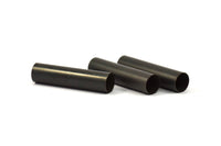 Black Tube Beads - 6 Oxidized Brass Tube Beads (12x50mm) Bs 1477