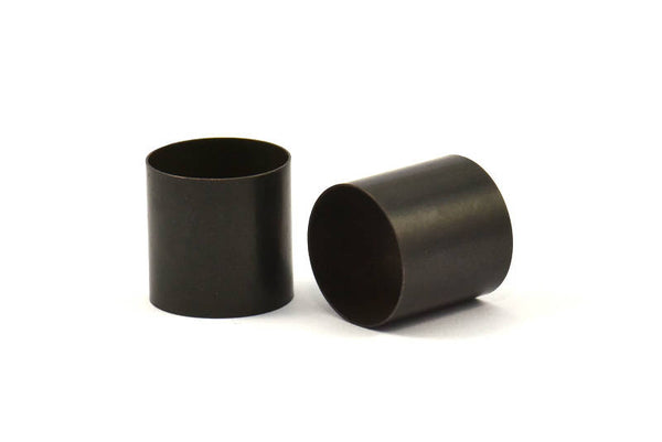 Black Tube Beads - 5 Oxidized Brass Tubes (18x18mm) Bs 1491