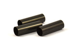 Black Tube Beads - 7 Oxidized Brass Tubes (8x25mm) Bs 1545