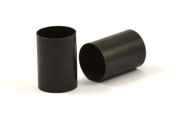 Black Tube Beads - 5 Oxidized Brass Tubes (14x20mm) Bs 1482