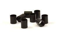 Black Round Tubes, 12 Oxidized Brass Tubes (8x10mm) Bs 1541