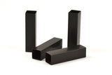 Black Square Tubes, 6 Huge Oxidized Brass Square Tubes  (10x40mm) Bs 1510 S109