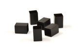 Black Square Tubes, 25 Oxidized Brass Square Tubes  (12x8mm) Bs 1575 S069