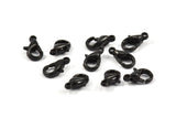 Black Parrot Clasp, 100 Black Lobster Claw Clasps (10x5mm) D333--y325